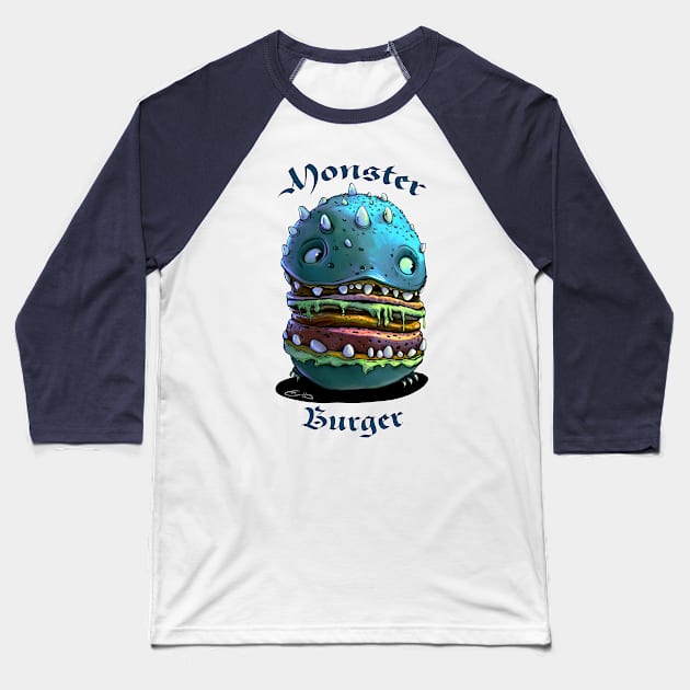 Monster Burger Baseball T-Shirt by Lefrog
